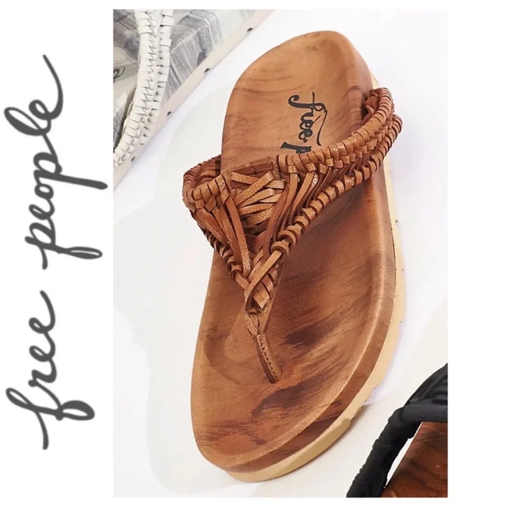 Free People Ivy Handwoven Footbed Sandals, Size 7 - Picture 2 of 8